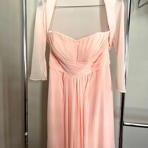 Blush Strapless Bridesmaid Dress